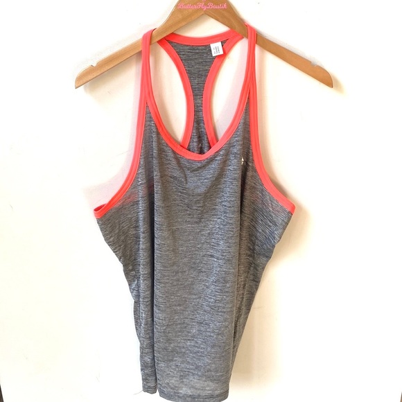 Adidas climalite Racerback Running Tank, Size L, Gray with coral trim, NWOT - Picture 3 of 10